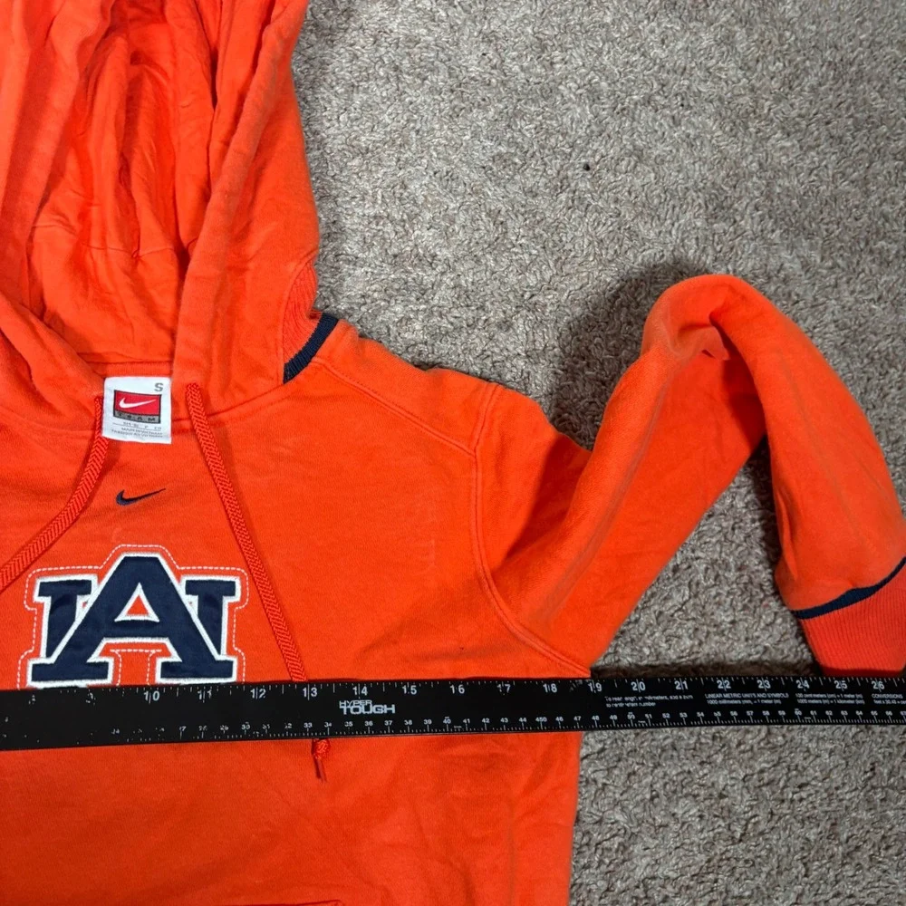 Vintage Nike Auburn Tigers Orange Hoodie Pullover Youth Small (4-6) Center Check